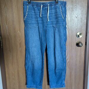 Gap Upcycled Easy Jeans, Embroidered Floral, L